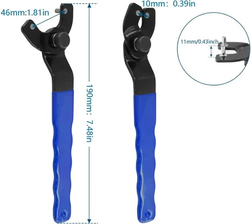 Vista 2 de BokWin Llave amoladora universal ajustable para máquina amoladora angular (0.394-1.575 in)