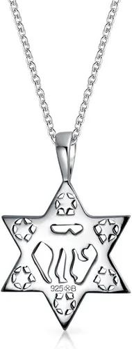 Vista 2 de Unisex Hanukkah Magen Star of David Pendant Necklace Religious Judaic Jewelry for Women Teens Bat Mitzvah Genuine .925 Sterling Silver