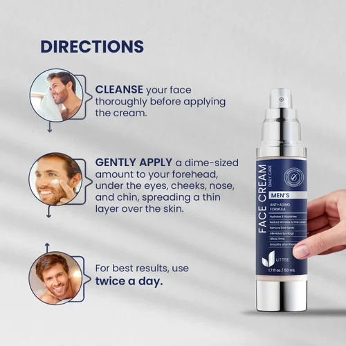 Vista 8 de Uttse Hidratante facial 6 en 1 para hombre: crema facial para hombres, reduce el aspecto de las bolsas para los ojos, las ojeras y la hinchazón