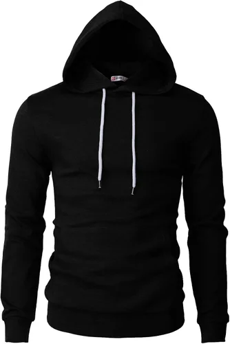 Vista 35 de H2H Sudadera con Capucha Tipo Pullover para Hombre, Ligera, de Manga Larga, con Bolsillo Canguro, Ajuste Ceñido, Básica, Casual, Suéter