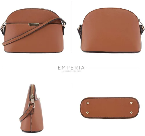 Vista 3 de Emperia AvaEva - Bolso cruzado de piel sintética para mujer, bolsas para hombros, bolso Saffiano miniatura estilo domo