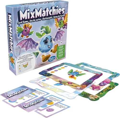 Vista 4 de Hasbro Gaming MixMatchies - Juego de cartas, juego para niños, juego familiar para edades de 8 años en adelante, de 2 a 6 jugadores