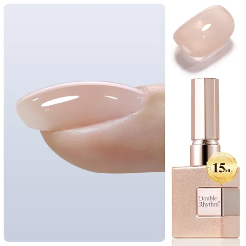 Vista 21 de Double Rhythm - Gel de construcción transparente para uñas, fortalecedor de uñas en una botella, estructura de extensión gruesa de esmalte de gel