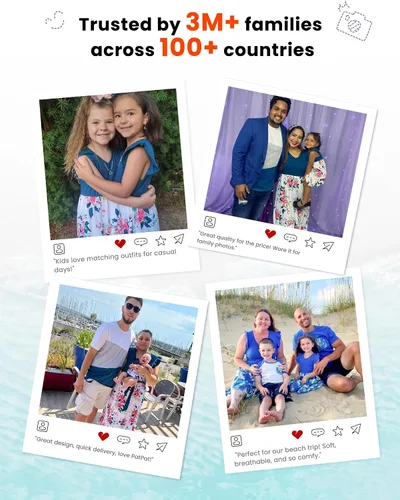 Vista 6 de PATPAT Conjuntos familiares a juego para verano, playa, vacaciones tropicales, manga con volantes, vestidos y camisetas para mamá y yo