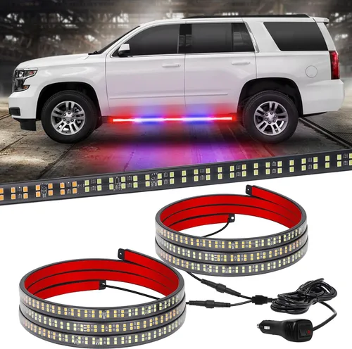 Vista 16 de XRIDONSEN - 2 luces estroboscópicas de 60 pulgadas para estribo, color ámbar, luces de emergencia 720 LED Exterior Flashing Warning Hazard Caution