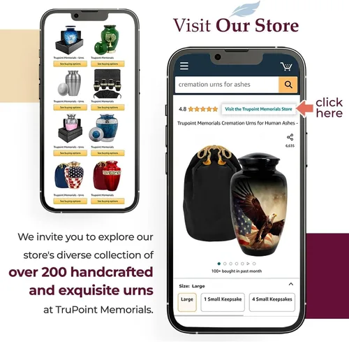 Vista 6 de Trupoint Memorials Urnas de cremación para cenizas humanas, urna de entierro decorativa militar y patriótica para veteranos hombres y mujeres