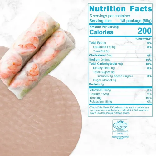 Vista 7 de Best of Thailand [Redonda] Envolturas de papel de arroz integral 1 paquete Perfectas para rollitos de primavera frescos y dumplings Sin OGM, sin