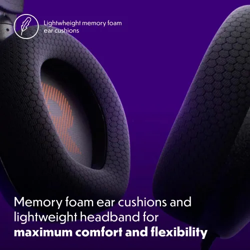Vista 3 de JBL Quantum 100M2 - Auriculares con cable para juegos con micrófono omnidireccional, desmontable con opción de silencio y almohadillas de espuma
