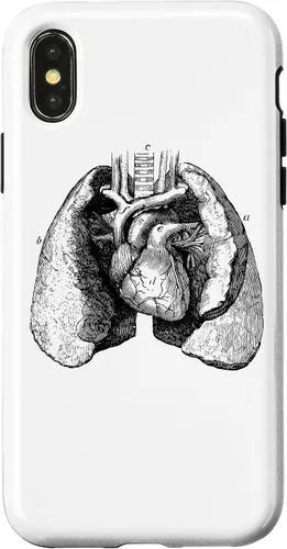 Vista 5 de Human Heart Lungs Anatomy Vintage Medical Anatomical Heart Case for iPhone 17
