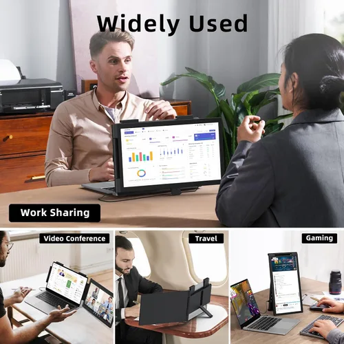 Vista 8 de MAGICRAVEN Extensor de pantalla para laptop, monitor portátil IPS de 14 pulgadas, 1080P, monitor de viaje para portátiles de 14 a 16.5 pulgadas