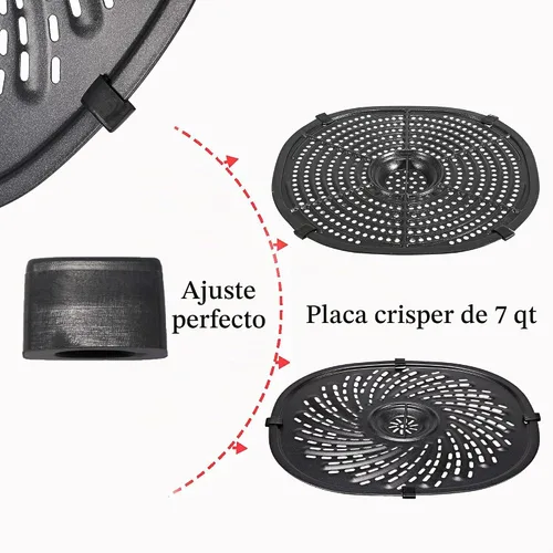 Vista 4 de Parachoques de goma de repuesto para placa Power XL Crisper, 8 puntas de goma de silicona para freidora, accesorios de piezas de repuesto