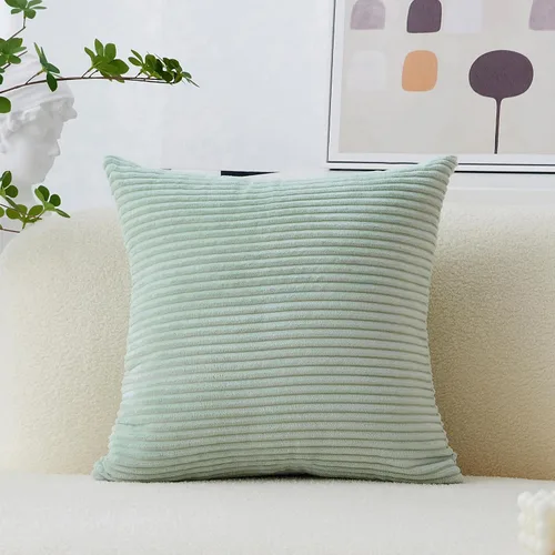 Vista 23 de Home Brilliant Funda de almohada de primavera de 18x18 pulgadas, funda de almohada de terciopelo a rayas para silla y sofá, funda de almohada
