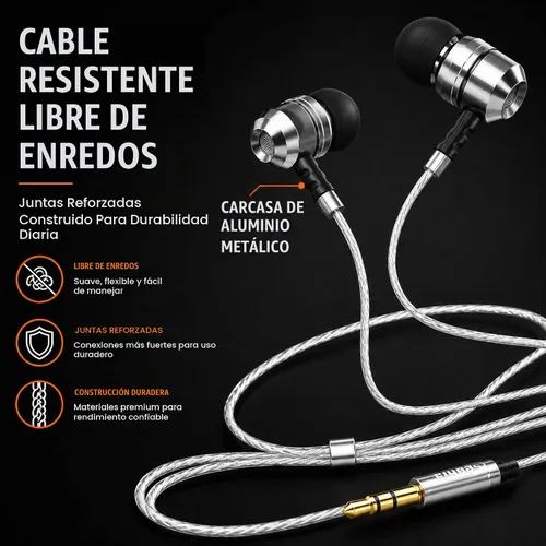 Vista 7 de Sephia SP3060 - Auriculares con cable, audio con graves impulsados HD, auriculares intrauditivos ligeros de aluminio con cable, puntas
