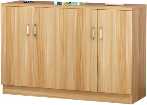 Vista 3 de Modernos estantes ajustables para servidor, armario de madera con puertas, armario de pared de cocina, almacenamiento, comedor, microondas, balcón