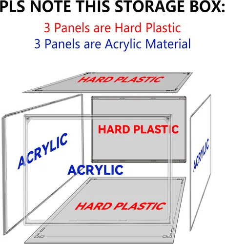 Vista 4 de 1 Pack Clear Shoe Storage Boxes Stackable, Large Sneaker Organizer with Acrylic Magnetic Door, Plastic Drop Front Shoe Containers for Men up to