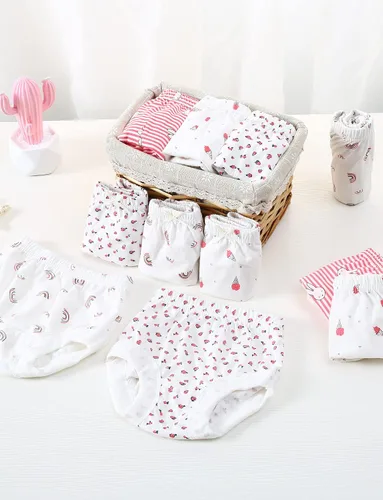 Vista 5 de ZETA DIKES Paquete de 4 fundas de pañales para niñas, ropa interior con estampado lindo y volantes