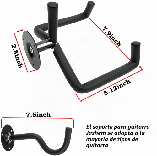 Vista 10 de Soporte de pared para guitarra acústica y eléctrica, ukelele, banjo y mandolina (2 paquetes)