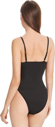 Vista 2 de SHENHE Body sin mangas de encaje floral con tirantes delgados, malla transparente para mujer