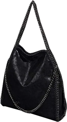 Vista 4 de JOTHIN Bolso grande para mujer, bolso cruzado con cadena, bolso de mano de diseñador para mujer, bolso de hombro (negro)