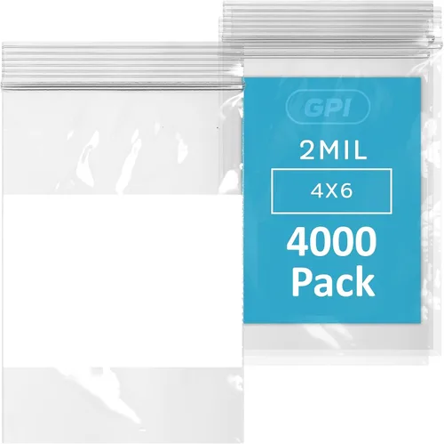 Vista 19 de GPI Paquete de 100 bolsas de plástico transparente de 1.5 x 2 pulgadas con cierre de cremallera, bolsas de polietileno resistentes y duraderas de 2