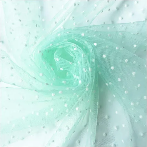 Vista 10 de ECYC Ltd 17.7 x 61 pulgadas, tela de tul de lunares blancos, tela de tul de malla de tul transparente para coser, faldas tutú, velo de novia