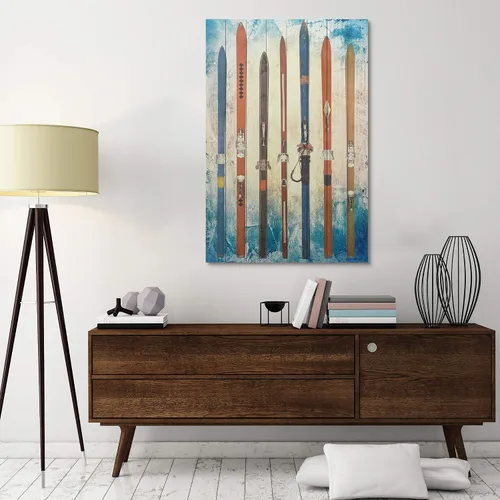 Vista 4 de Empire Art Direct ADL-EA1879-4530W Retro 2 - Arte de pared con impresión digital en madera maciza, para esquí, deportes, 45 x 30 x 1.5 pulgadas