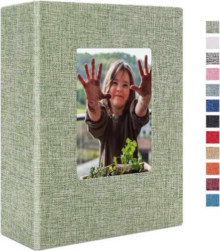 Vista 40 de Vienrose - Álbum de fotos de 4 x 6 pulgadas, 100 páginas, cubierta de lino con ventana frontal, para bebés, bodas, familias, niños y aniversarios