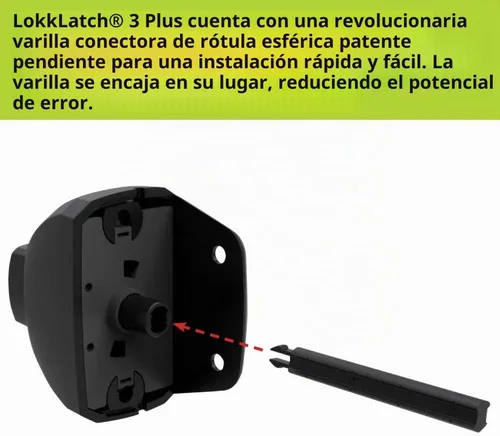 Vista 4 de D&D Technologies LL3PWAWT LokkLatch Plus, pestillo de gravedad para puerta de privacidad, llave con cerradura en ambos lados de la puerta