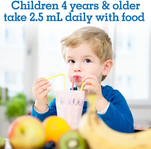 Vista 4 de Garden of Life Kids Plant Omega-3 Liquid, fresa - Soporte vegano para el cerebro y los ojos para niños, suplemento de ALA, DHA y EPA para niños a