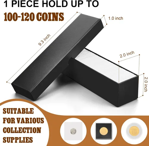 Vista 2 de Teling 8 Piezas Caja de Almacenamiento de Monedas Portadores Abatibles de 2x2 pulgadas Caja Suministros para Coleccionistas de Monedas Portadores