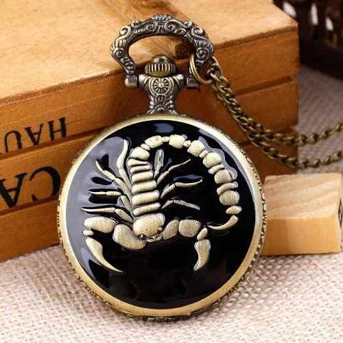 Vista 4 de Whodoit Mens Quartz Pocket Watch Green Eyes Round Case Shape Pendant Necklace Pocket Watch