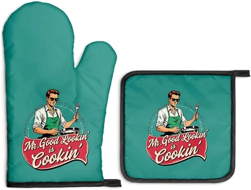 Vista 9 de The Kitchen is The Heart of The Home - Juego de guantes de horno y soportes para ollas, regalos de inauguración de la casa para amantes de la comida