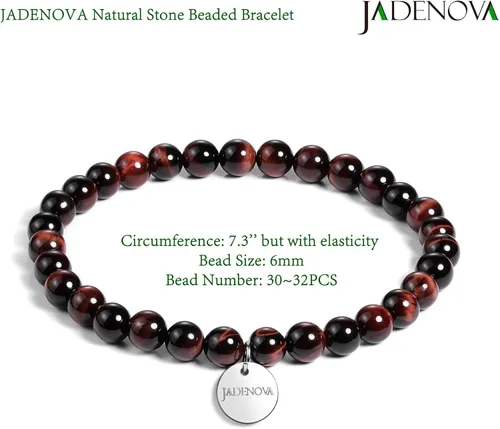 Vista 4 de JADENOVA - Brazalete de piedras de yoga para parejas