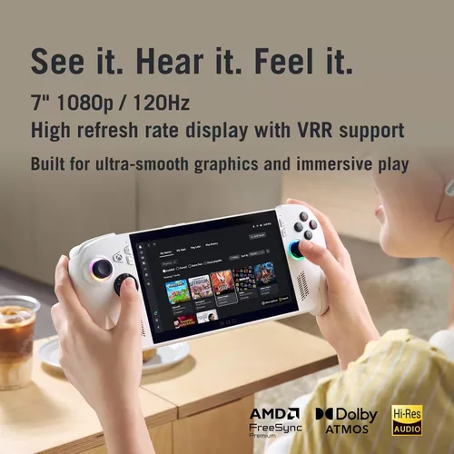 Vista 6 de ASUS ROG Xbox-Ally 1TB SSD AMD Ryzen Z2 A CPU Gaming Handheld 7 pulgadas pantalla táctil 120Hz, Mytrix Hub, protector de pantalla, 3 accesorios