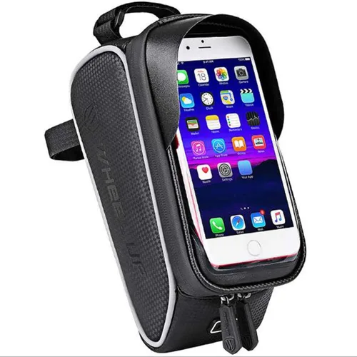 Vista 2 de Soporte universal para teléfono para bicicleta, negro, montaje en manillar, compatible con iPhone 15, 14, 13, 12, 11, 10, Samsung Galaxy S8 Plus