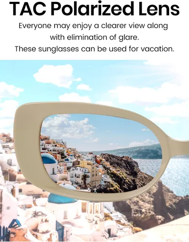 Vista 4 de Veda Tinda Vision Retro Rectangle Polarized Sunglasses for Women Trendy 80s Y2K Narrow Concave Frame Sun Glasses UV400
