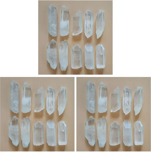 Vista 4 de Colorsheng 10 piezas de fragmentos de columna de cristal de cuarzo áspero natural (1 a 2 pulgadas)
