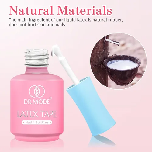 Vista 5 de DRMODE Látex líquido para uñas, secado rápido mejorado, barrera de esmalte de uñas, cinta de látex, protector de cutícula para dedos, pintura