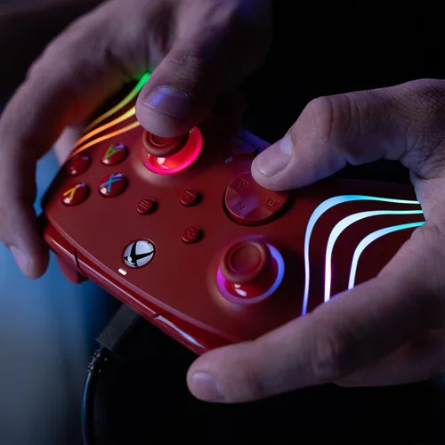 Vista 3 de PDP Afterglow Wave Wired Controller Red For Xbox Series XS, Xbox One & Windows 1011