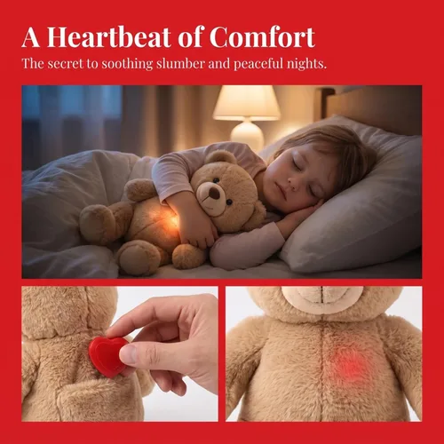 Vista 3 de LIOOBO Paquete de 2 simuladores de latidos de corazón para peluches, dispositivo de pulso calmante reutilizable para animales de peluche, módulo