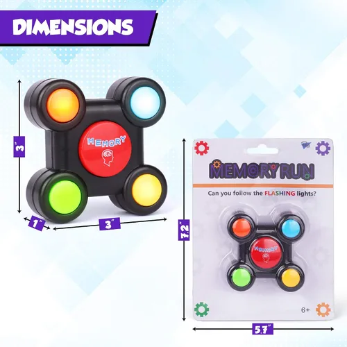 Vista 7 de Point Games Memory Run - Juego electrónico de memoria portátil con luces - Juego competitivo de desafío laberinto - Desarrollo cognitivo cerebral