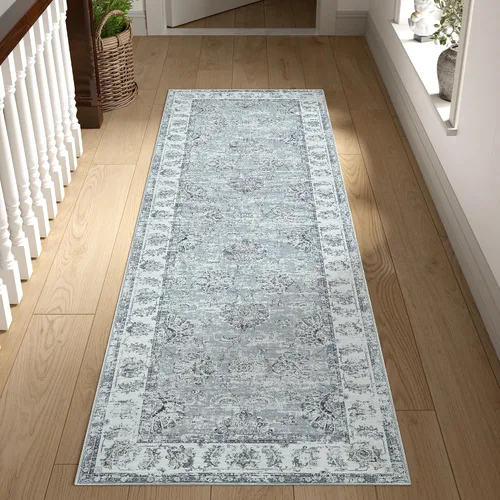 Vista 56 de jinchan Fiora - Alfombra lavable de área pequeña, alfombra de entrada floral de medio círculo de 2 x 3, tapete de media luna de pelo bajo, suave