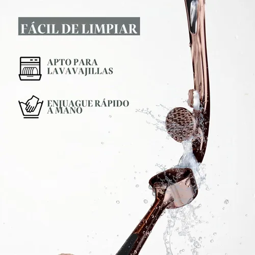 Vista 7 de Prensa de ajos premium, picadora de ajos profesional, fácil de exprimir y limpiar, a prueba de óxido y apta para lavavajillas, eficiente trituradora