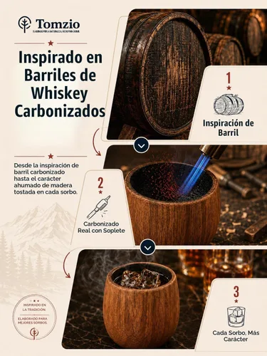 Vista 5 de Vaso de madera carbonizada de bourbon (5, 11, onzas líquidas)