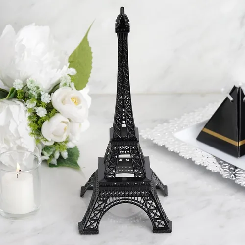 Vista 7 de Efavormart - Centro de mesa de la torre Eiffel de metal negro de 10 pulgadas, elegante decoración de la torre Eiffel negra y figura decorativa