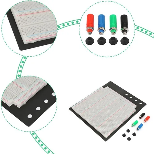 Vista 5 de Joyzan Breadboard, 3220 puntos de amarre Mini placa de prueba de circuito ZY 208 circuito de prueba de puentes módulo de fuente de alimentación