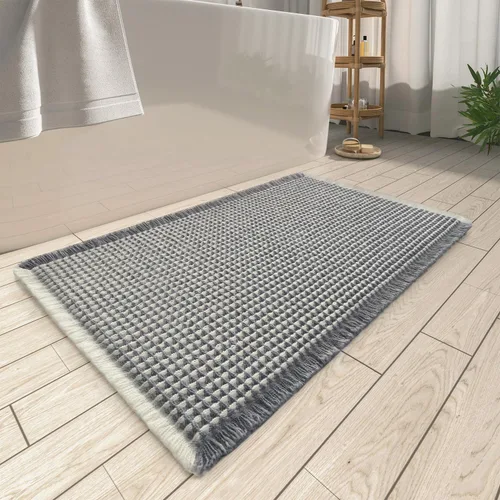 Vista 48 de Alfombra de baño mejorada con diseño de gofres, absorbente y antideslizante Negro