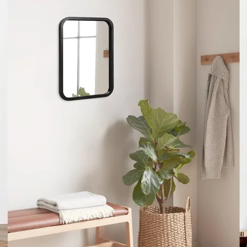 Vista 3 de AOAOPQ Dack - Espejo de pared marrón para baño, entrada, sala de estar, pasillo, decoración de dormitorio, espejo de marco pequeño