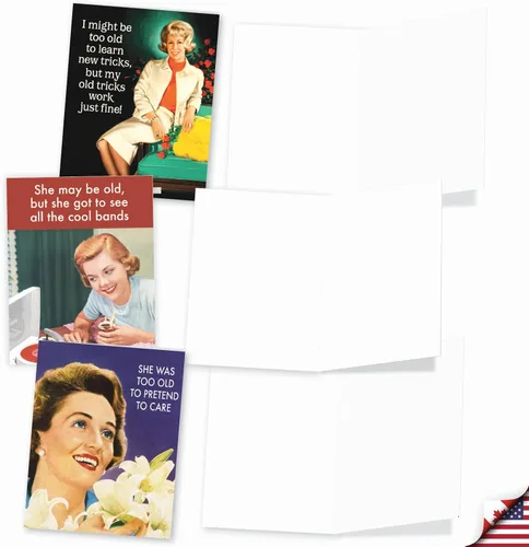 Vista 3 de The Best Card Company - 10 tarjetas de felicitación divertidas en blanco para mujer (4 x 5.12 pulgadas) - Surtido en caja para todas las ocasiones
