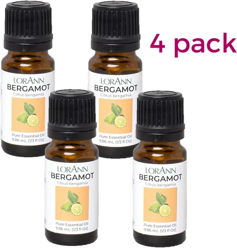 Vista 2 de LorAnn Oils Aceite Esencial de Bergamota, 1/3 onza (paquete de 4)